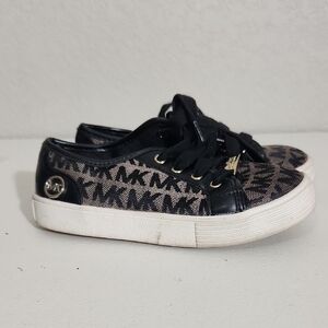 Michael Kors Black Sneakers  Girls Size 11 Toddle Monogram White Sole